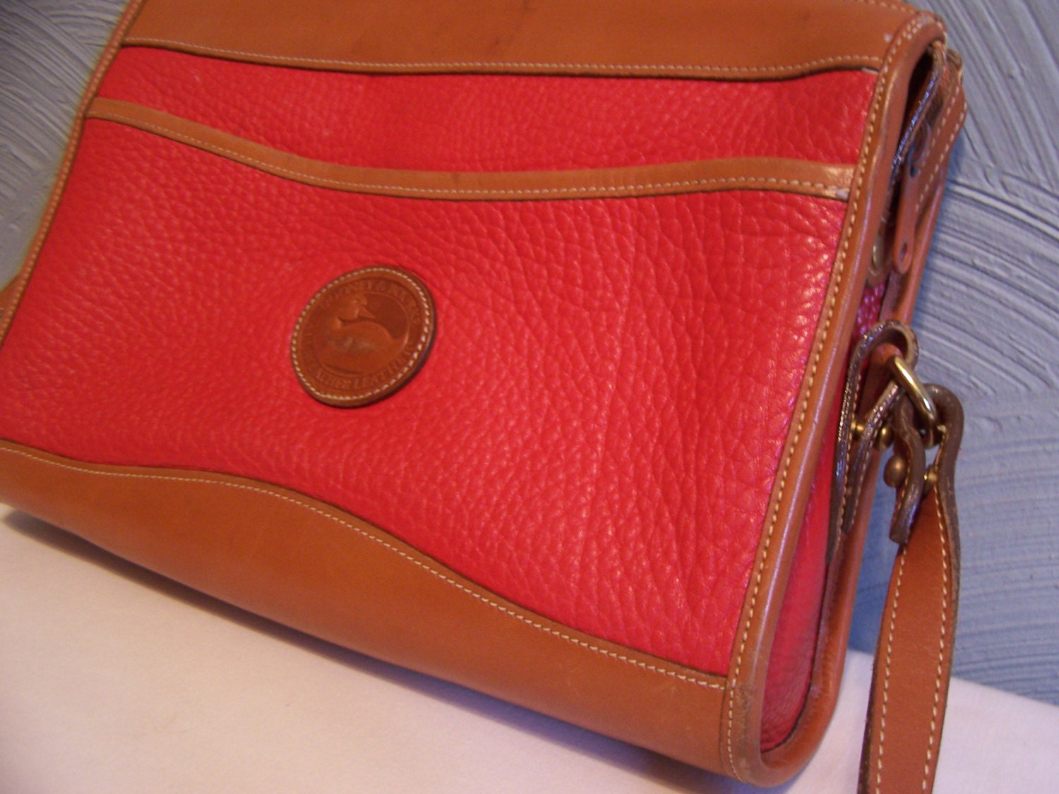 red leather dooney and bourke purse