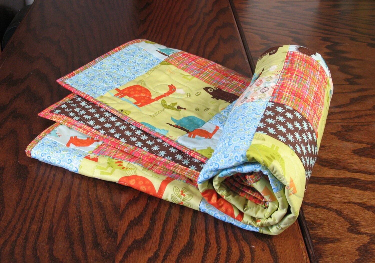 Dinosaur Baby Quilt For Sale 38 x 47 Free Shipping by fabric406