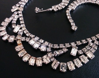 circa1940 Vintage Rhinestone Choker Necklace