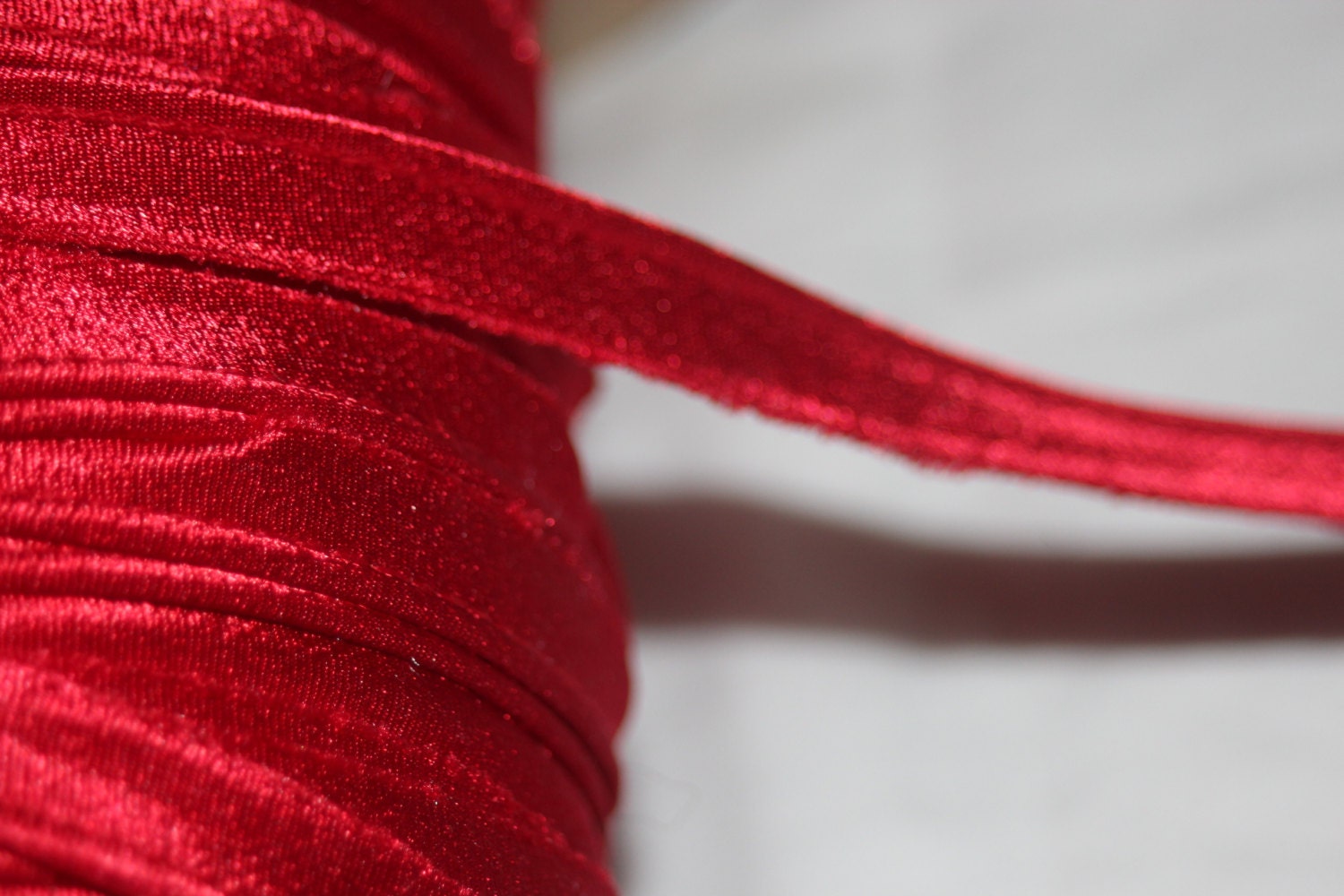 5 yards cherry red satin Rayon Lip Cord Piping upholstery Trim