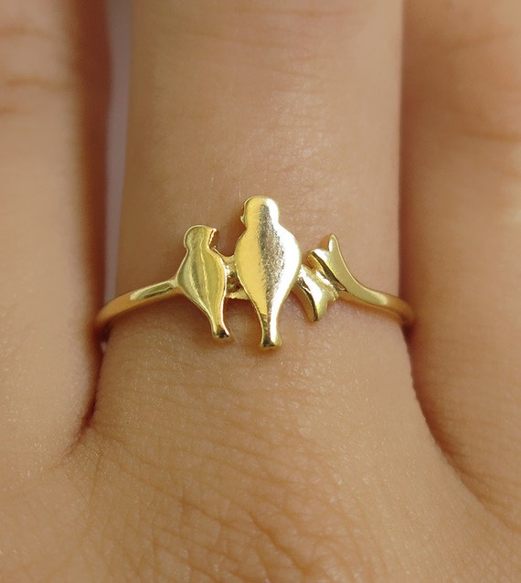 bird ring gold bird ring sparrow bird ring gold bird by sohocraft