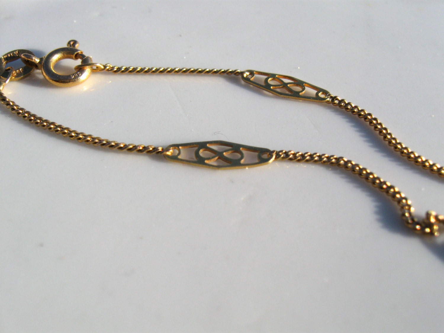 Vintage Italian 585 Yellow 14K Gold 23 Necklace Infinity