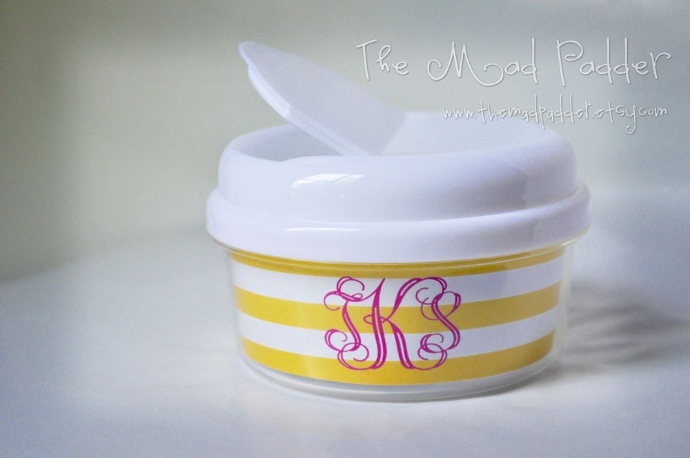 Monogram Snack Container Custom Made