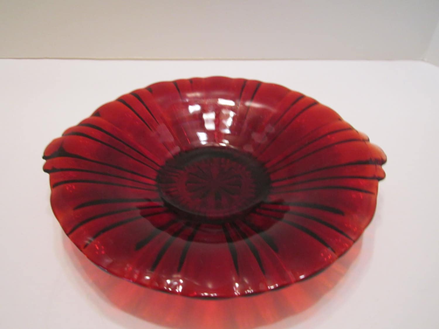 Vintage Royal Ruby Red Glass Bowl Depression Era Glass Old