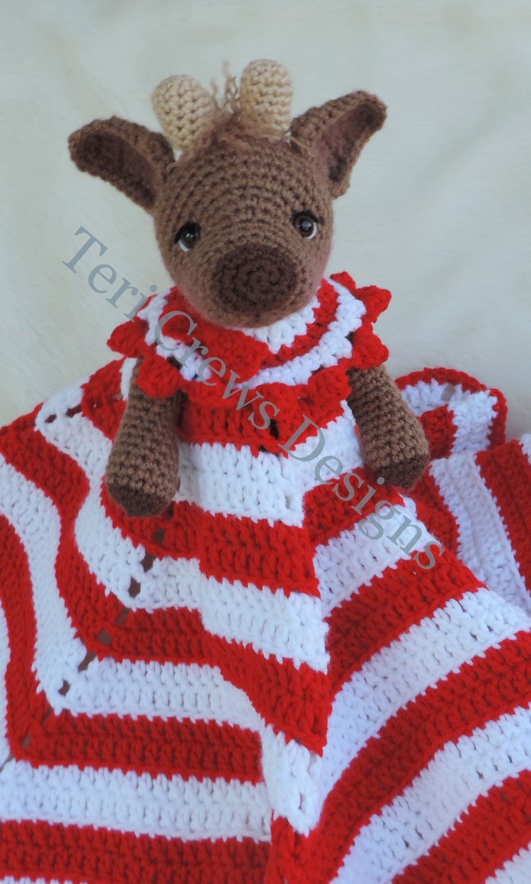 Reindeer Huggy Blanket Crochet Pattern Baby by TCrewsDesigns