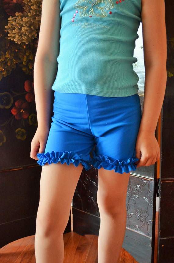 Royal Blue Girls Ruffled Shorts Dance Gymnastics or under Tutu