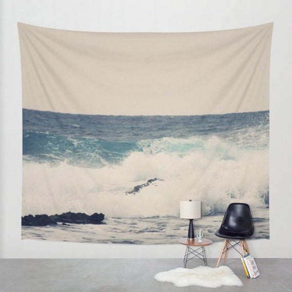 Art Wall Tapestry Ocean Blue Modern by SylviaCPhotography on Etsy