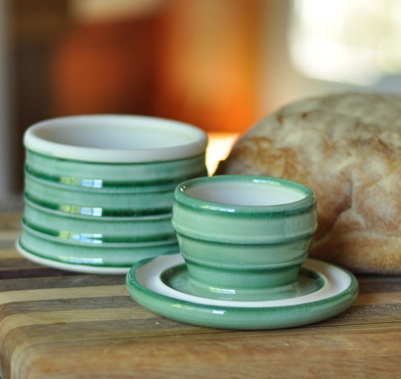 Items Similar To French Butter Keeper, Green On Etsy