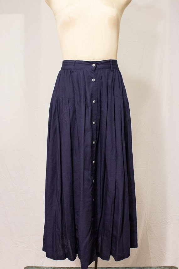 Vintage 80's ESPRIT Maxi Full Flowy Skirt with front