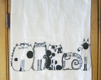 Cats in a Row Kitchen Towel