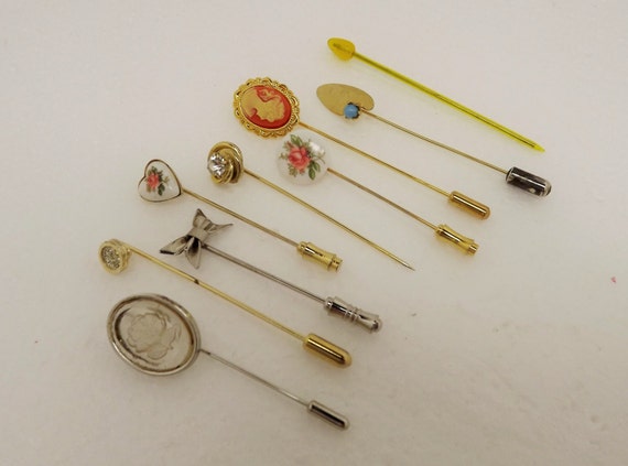 Vintage lot Stick Pins//Jewelry Destash stick Pins//Vintage