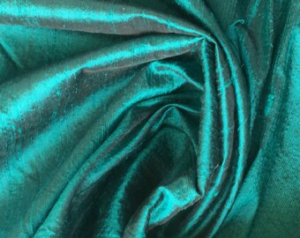 Blue And Turquoise 100 Percent Pure Silk Dup