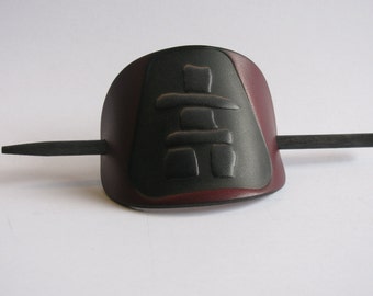 Leather Hair Barrette...large size .