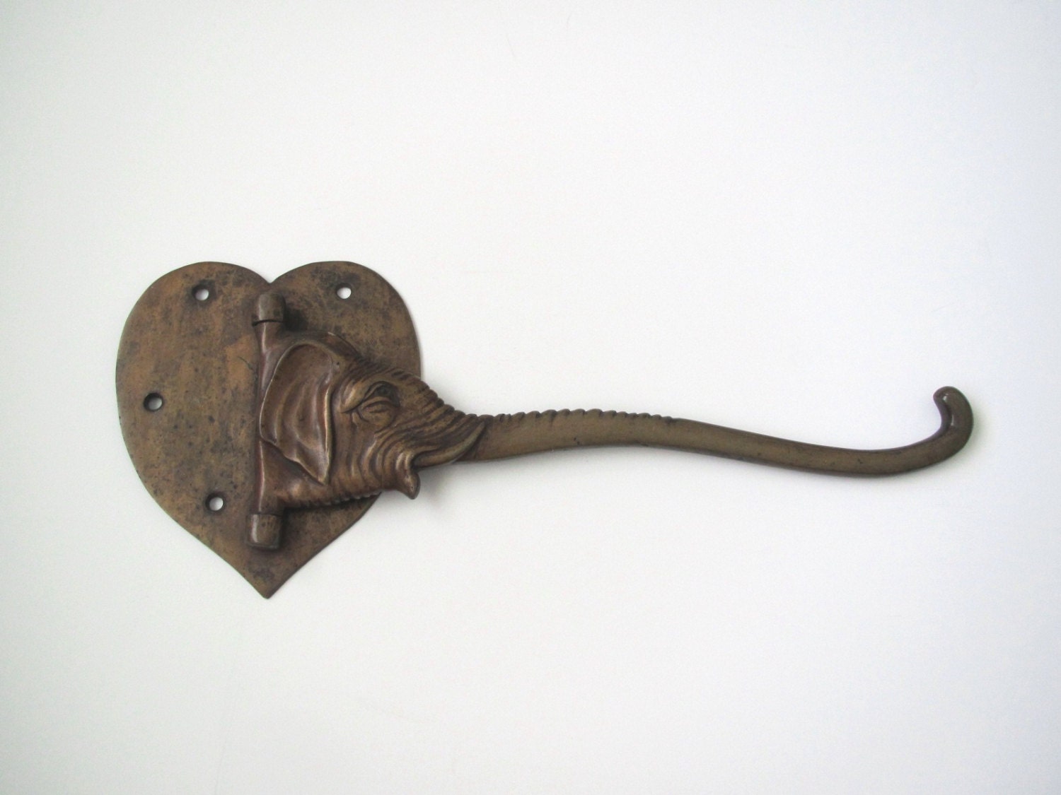 Vintage brass hook/ elephant hook/ metal hook/ by margosmuse