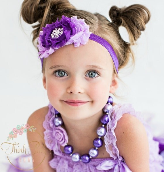 Girls Chunky Necklace, Girls Bubblegum Chunky Necklace, Girls Chunky Bubble Gum Bead Necklace,Chunky Bead Necklace, Purple girls Necklace. by ThinkPinkBows