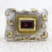 Garnet Ring . Rectangular Garnet & 24k Gold on Sterling Silver Ring . Handmade Ring