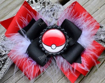Pokemon Bow, Pokemon Birthday, Anime, PokeBall, Pokemon shirt, Pokemon cards, Disney Characters, Pikachu Costume, Girl bows, Headband, Baby