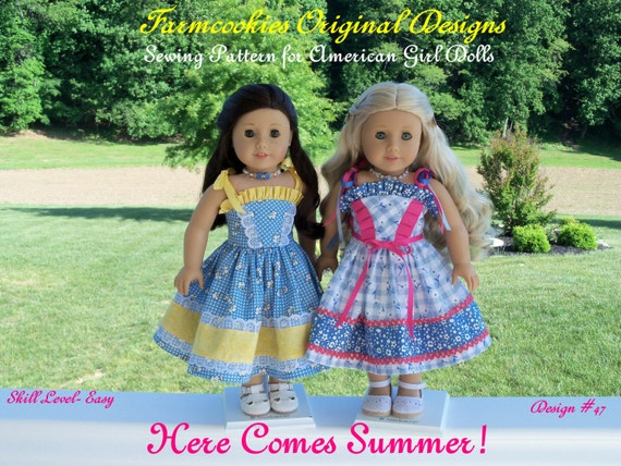 PDF Sewing Pattern / Summer Sundress / Sewing Pattern for 18" Dolls Like American Girl