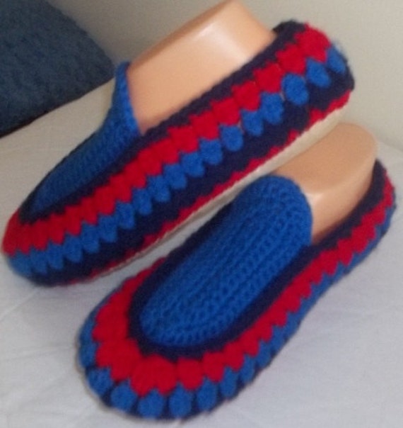 Crocheted house slippers/loafers moccasin with non slip