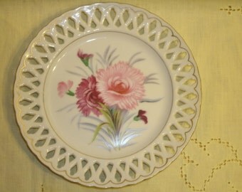 AIYO Handpainted Reticulated Plate made in Occupied Japan