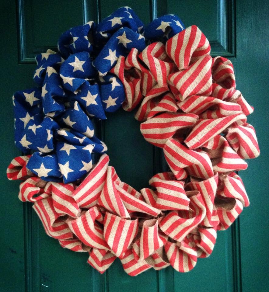 American Flag Burlap Wreath 2 By Tiffanynewcomb On Etsy