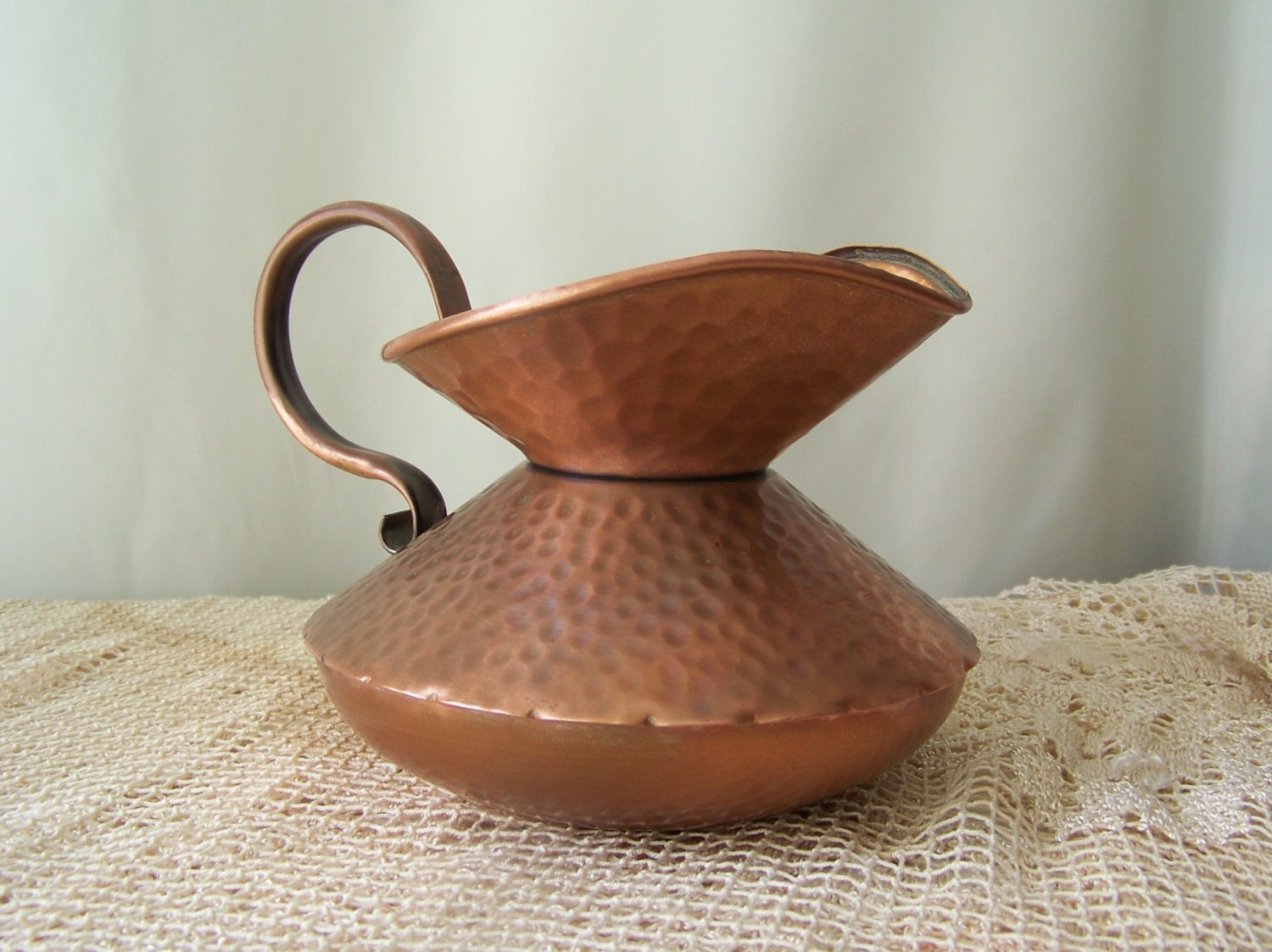 Vintage Gregorian Copper Pitcher Hammered Copper by CynthiasAttic