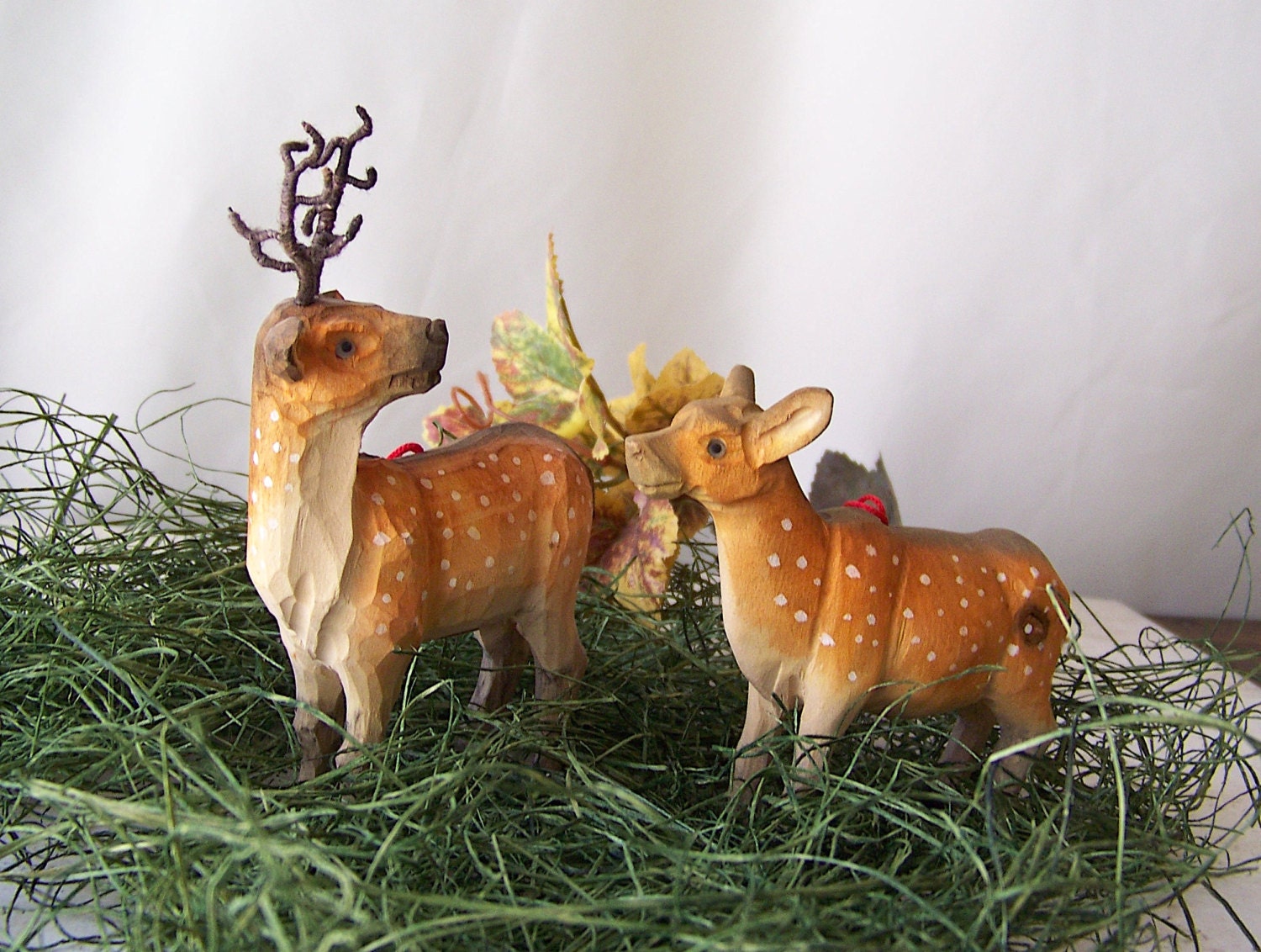 Vintage Reindeer Wood Ornament Holiday Decor Deer by CynthiasAttic