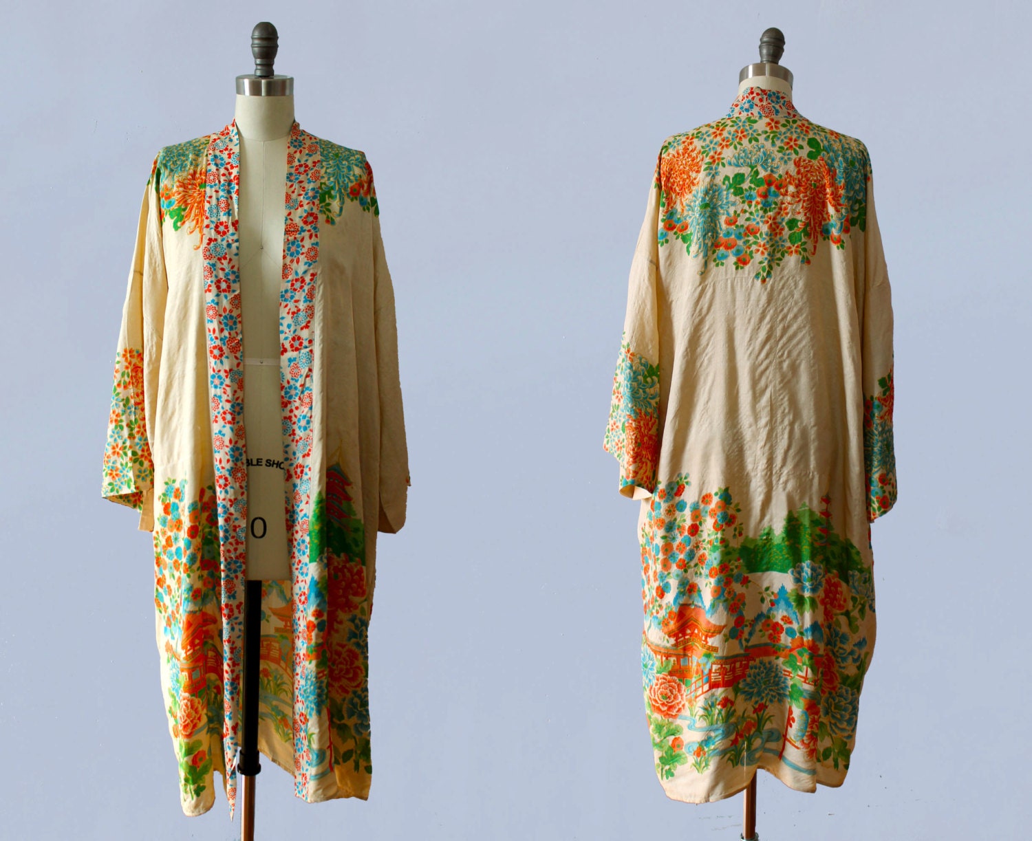 1920s Kimono / 20s Tissue Silk Robe / Thin Japanese Jacket