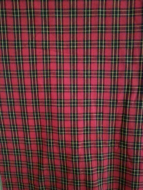 Reserved Red Tartan Plaid Rayon Fabric 45 Wide 2 by Nanabelle9