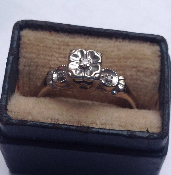 14K white gold solitaire miracle setting diamond ring by art4u2buy