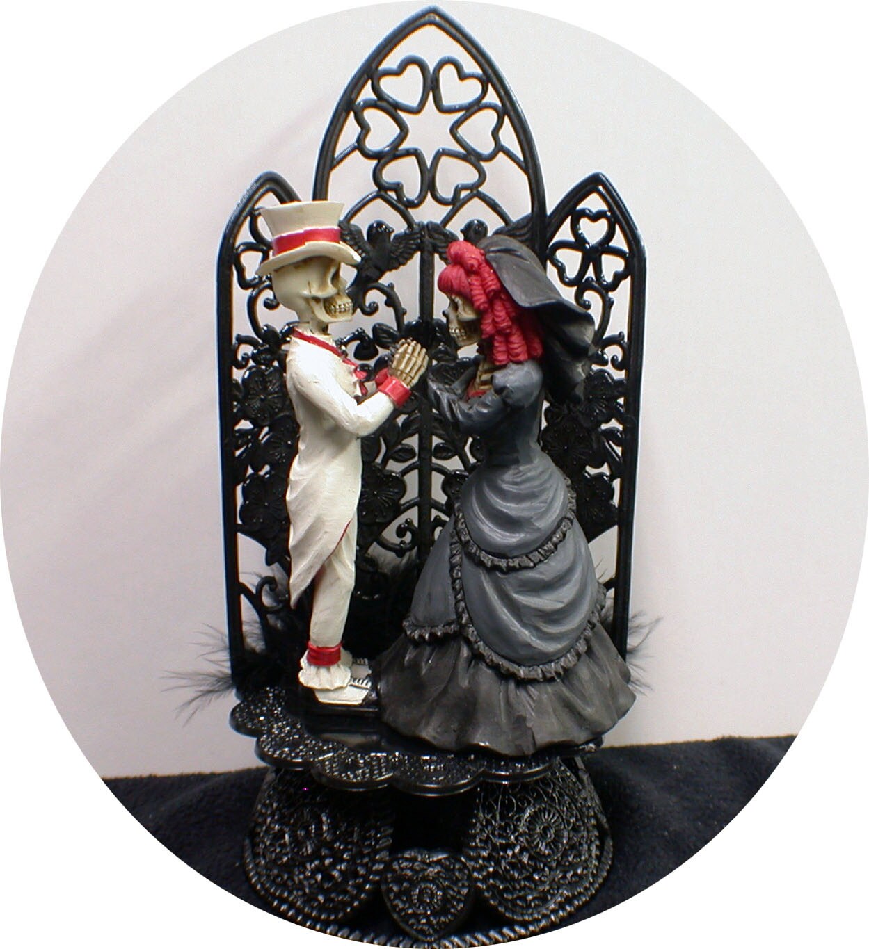 SEXY Gothic Black Wedding Cake topper Halloween by
