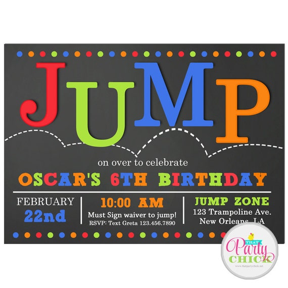 Trampoline Party Invitations Free 10