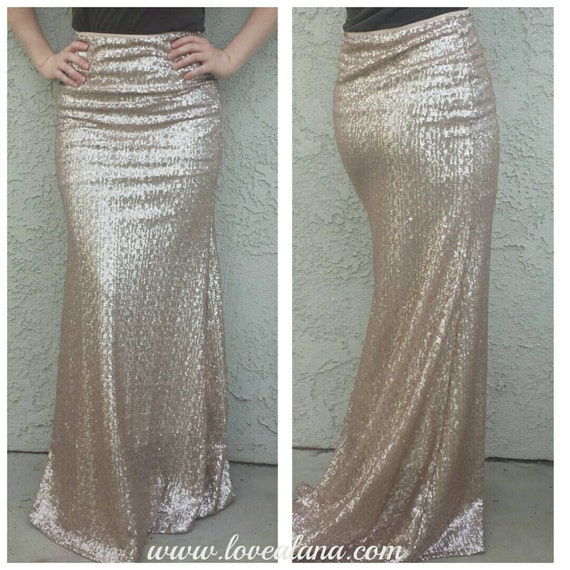 champagne satin maxi skirt