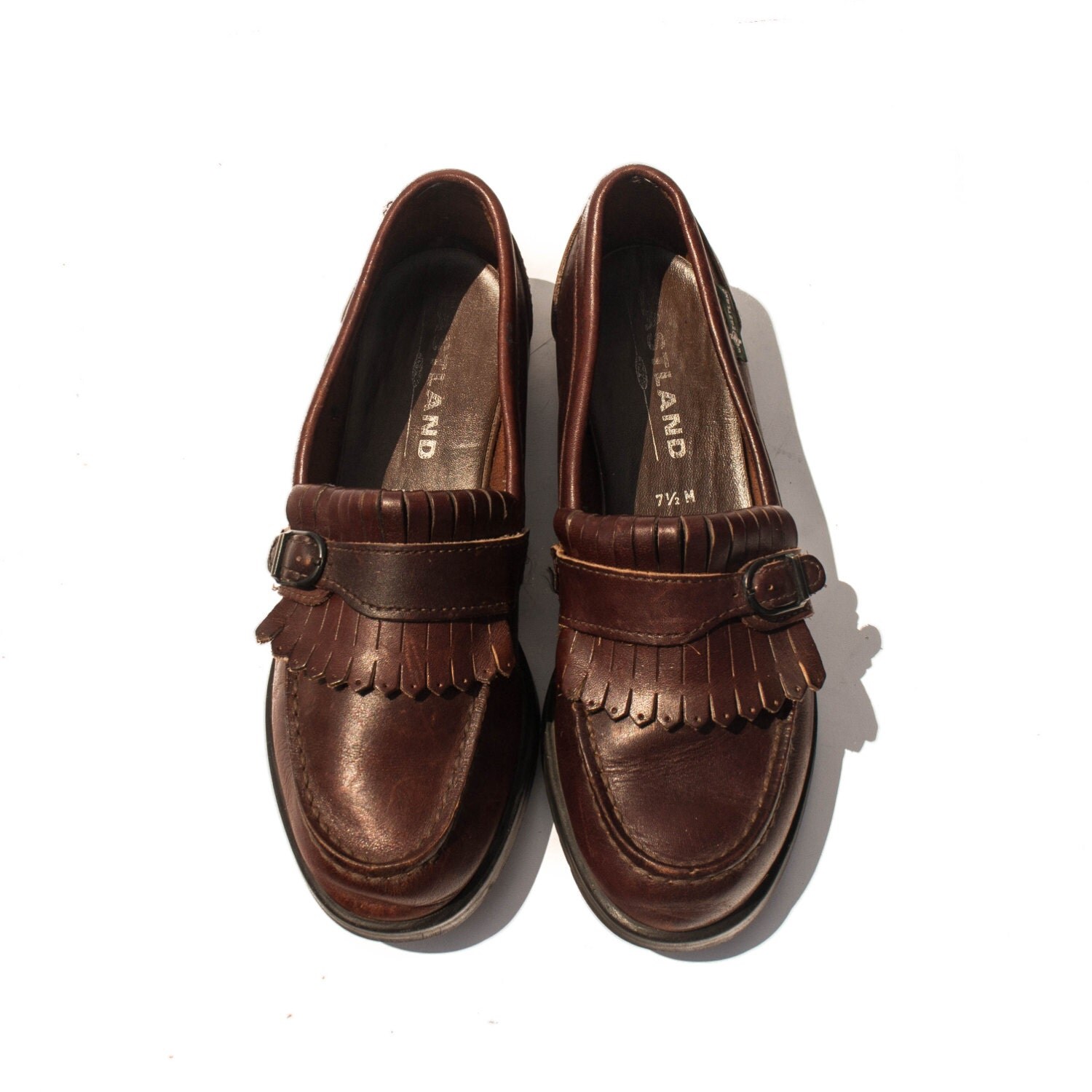 7.5 M Women's Eastland Shoes Brown Kiltie Fringe Loafers