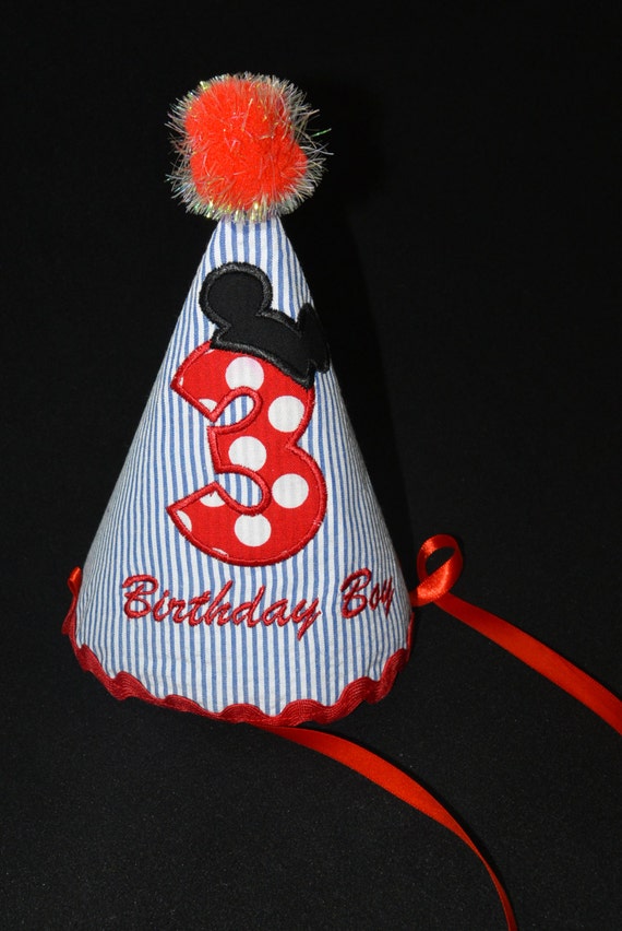 pompom meaning SewYoungAtHeart Mickey by Hat Personalized Birthday Mouse Age Any