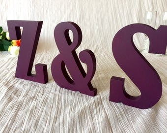 Initial sign Wooden letters wedding decor. Initials for top table decor wedding sign. Wedding initial sign wooden letters. Glitter Initials