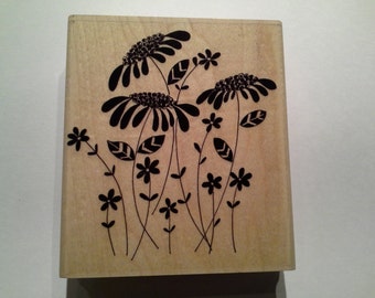 Penny Black Wood Mounted Rubber Stamp - Flower Amongst Flowers