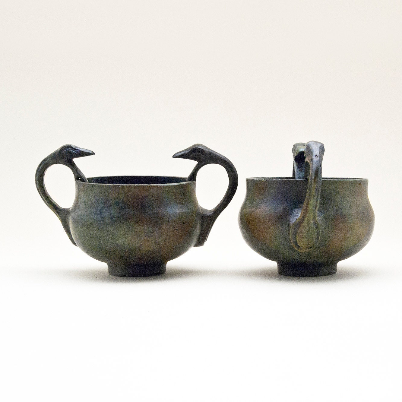 Ancient Greek Vessel With Serpent Handles
