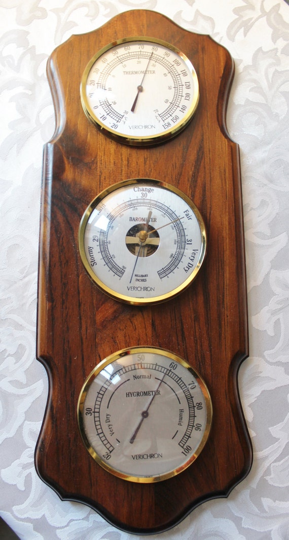 Vintage Verichron Weather Station Barometer Thermometer