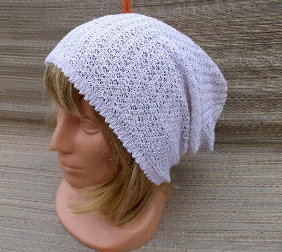 Knitted cotton hat knitting summer lace cap knit women
