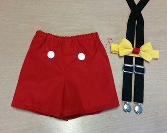 Boy cake smash outfit, Mickey Mouse inspired cake smash set, smash cake outfit