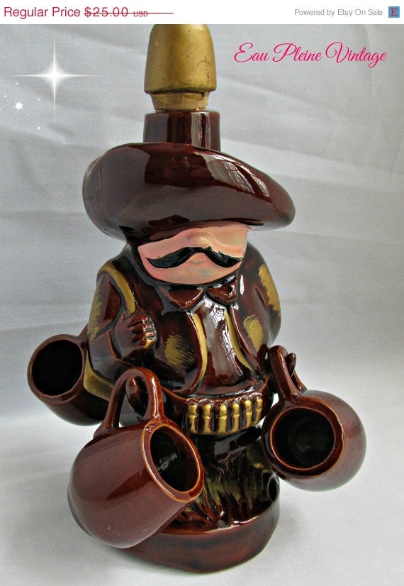 Mexican Ranchero Tequila Shots Decanter by EauPleineVintage