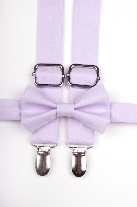 Lavender bow tie & suspenders, purple suspenders, purple bow tie, ring ...