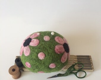 Longarm Quilting Pin Cushion, XL felted wool pincushion