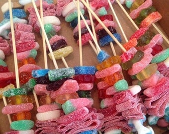 12 (1 dozen) Candy Fruit Kabob Skewers Picnic Party Favors Design your own