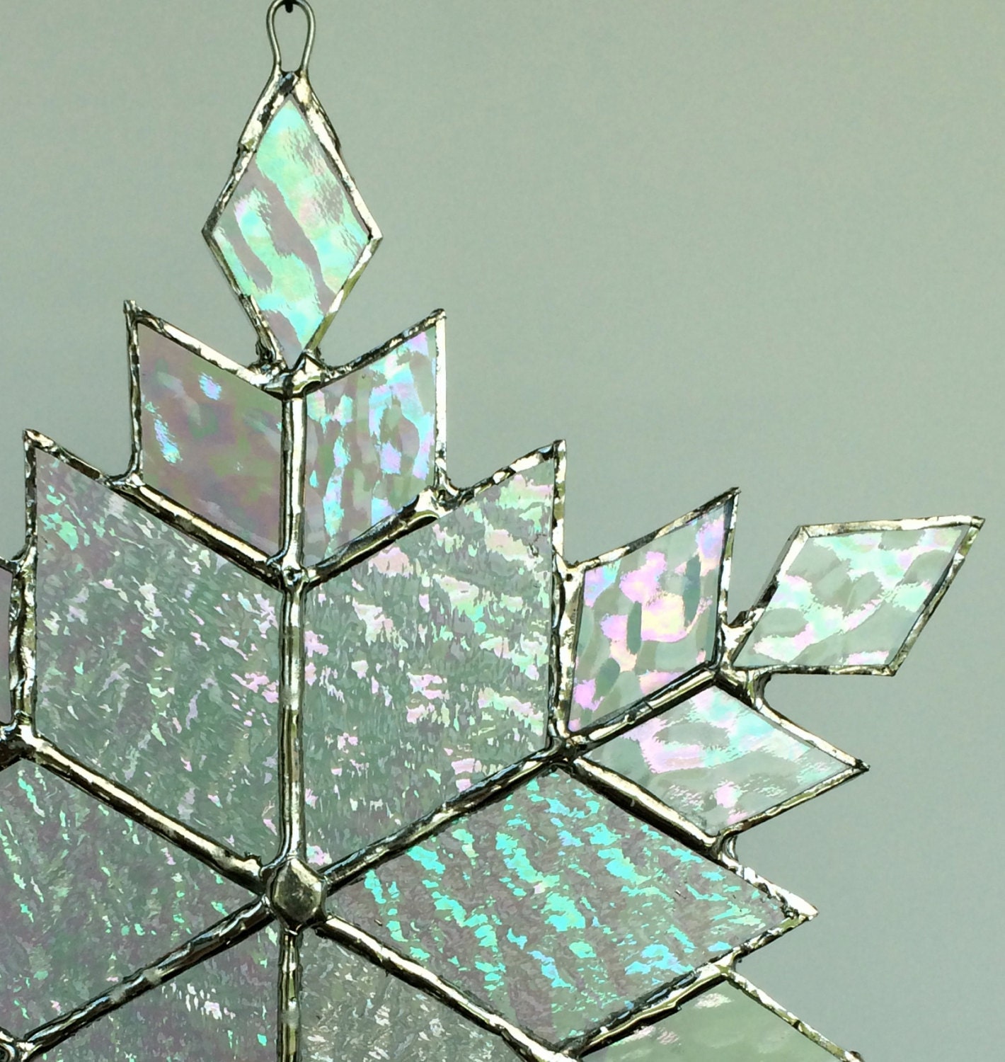 Stained Glass Snowflake Suncatcher Design 12b 4469