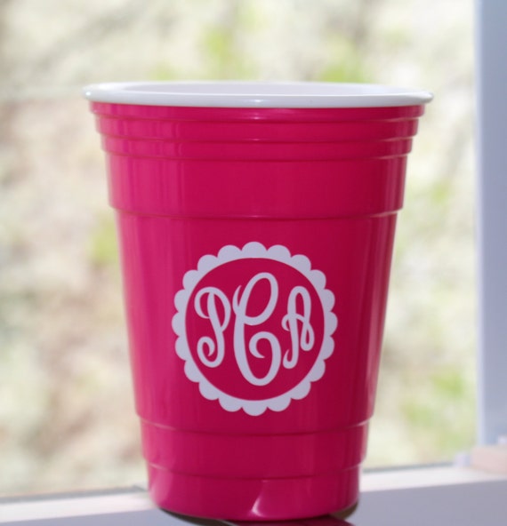 Monogrammed Solo Cup Insulated Double Walled 16oz by CuttinCrazy