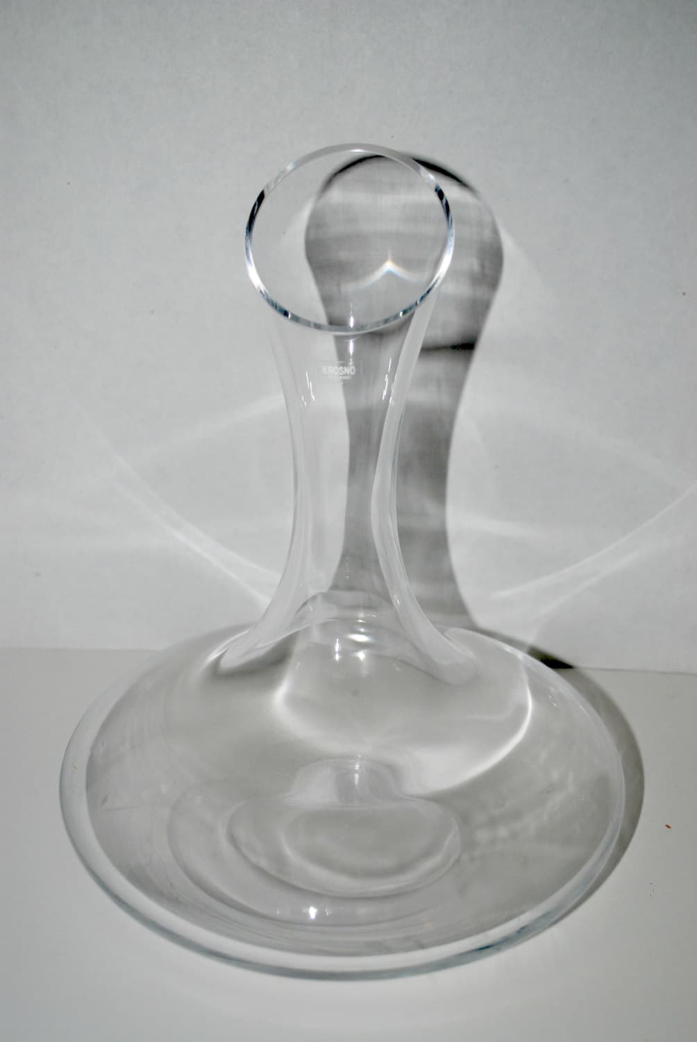 Sale glass wine decanter made in Poland Krosno glass oval