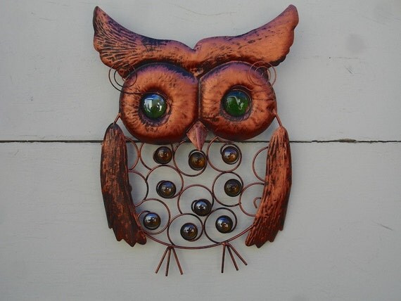 Metal owl decor owl decoration owl garden decor copper