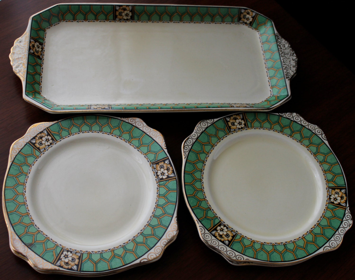 Art Deco Dishes Vintage Dinnerware Royal by NotMadeInChinaFinds